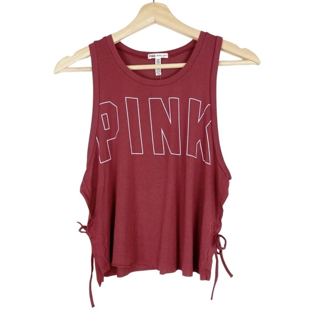 3/$25 🍄 PINK Super Soft Side Tie Crop Tank Size XS